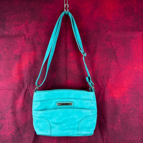 ROSETTI WOMEN CROSSBODY TURQUOISE FAUX LEATHER BAG, ADJUSTABLE STRAP - Picture 2 of 12